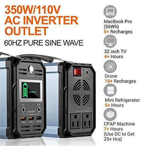 300W Solar Generator, FlashFish 60000mAh Portable Power Station Camping Potable Generator, CPAP Battery Recharged by Solar Panel/Wall Outlet/Car, 110V AC Out/DC 12V /QC USB Ports for CPAP Camp Travel