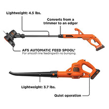 Load image into Gallery viewer, BLACK+DECKER 20V MAX* String Trimmer / Edger and Sweeper Combo Kit, 10-Inch (LCC221)
